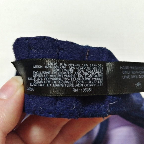 Natori Lightly Lined Purple Floral Lace Bra with Underwire - Picture 9 of 9